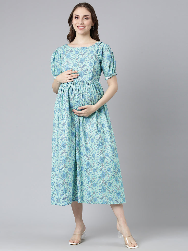 Green maternity dress