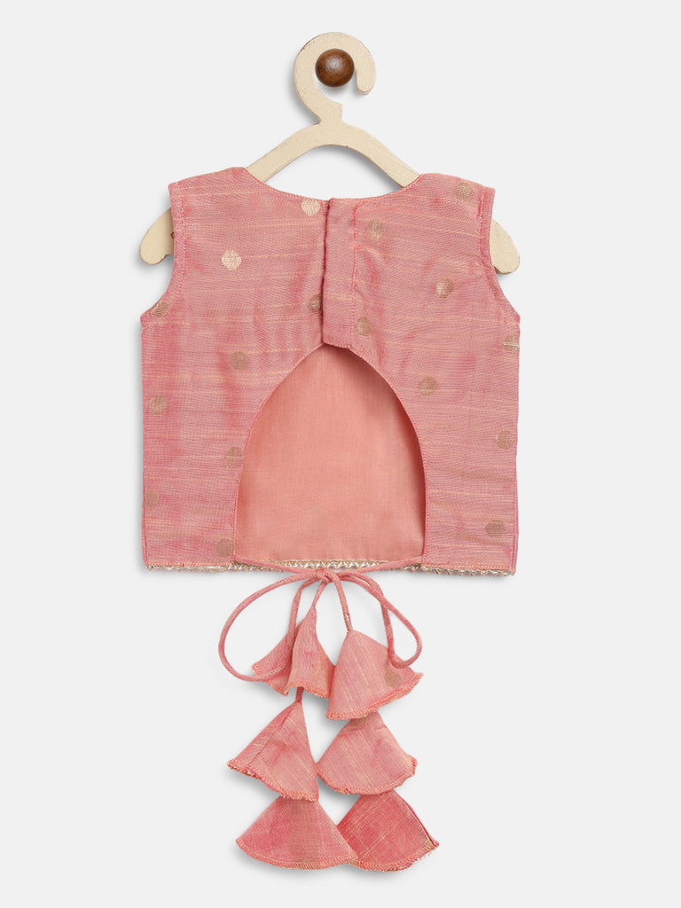 Onion Pink Dupion crop top and Skirt
