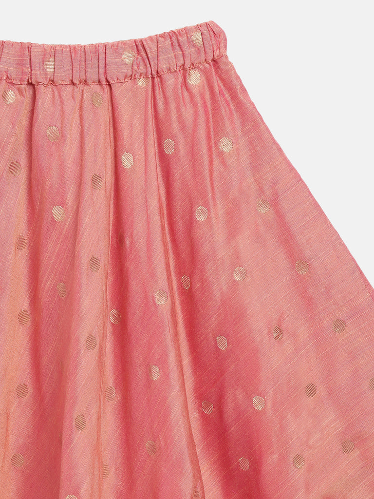Onion Pink Dupion crop top and Skirt