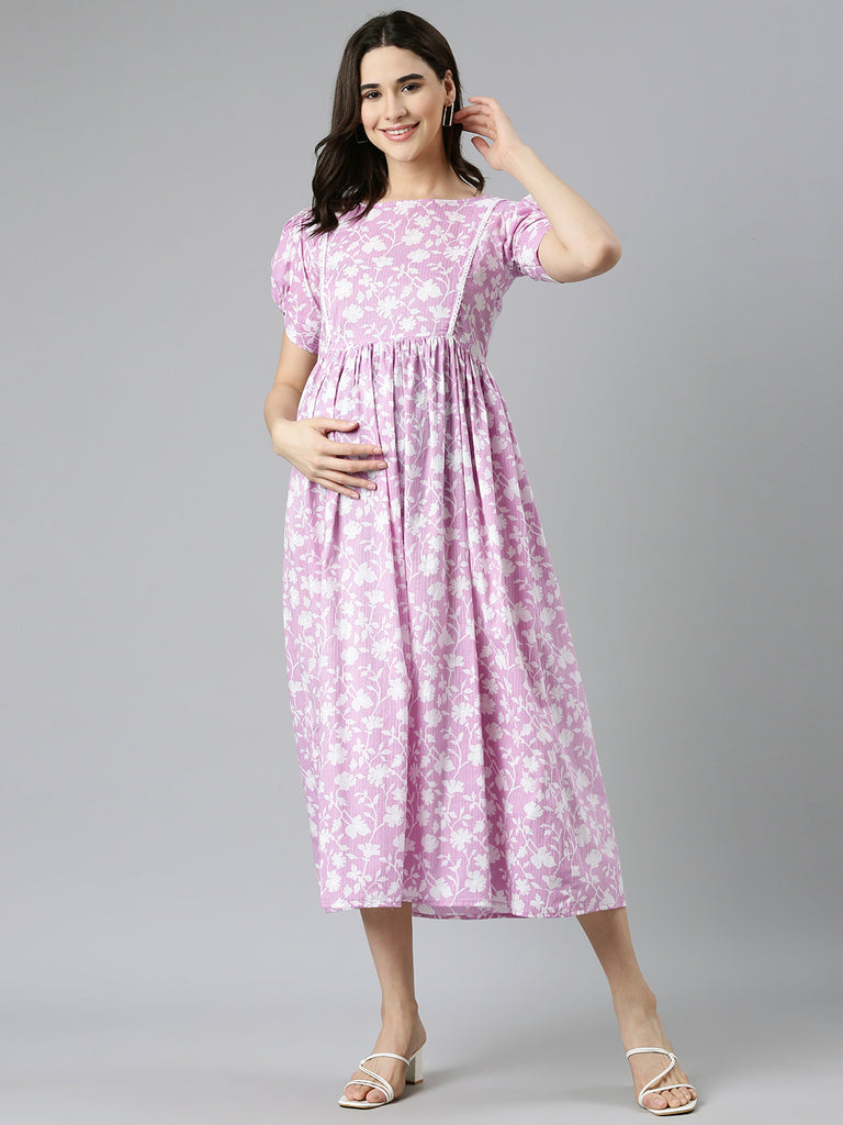 Lavender maternity dress