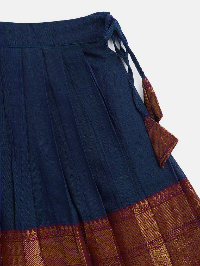 Ananya Blue Mini Crop Top and Skirt