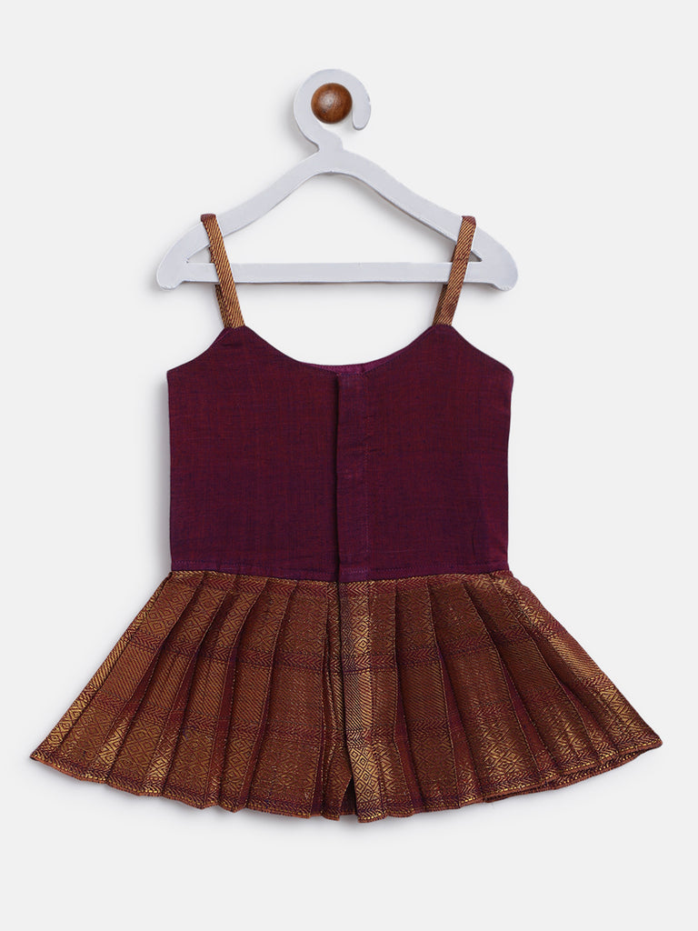 Ananya Magenta Mini Crop Top and Skirt