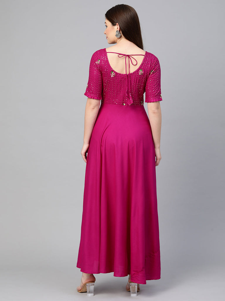 Purple Sequined Maxi Dress