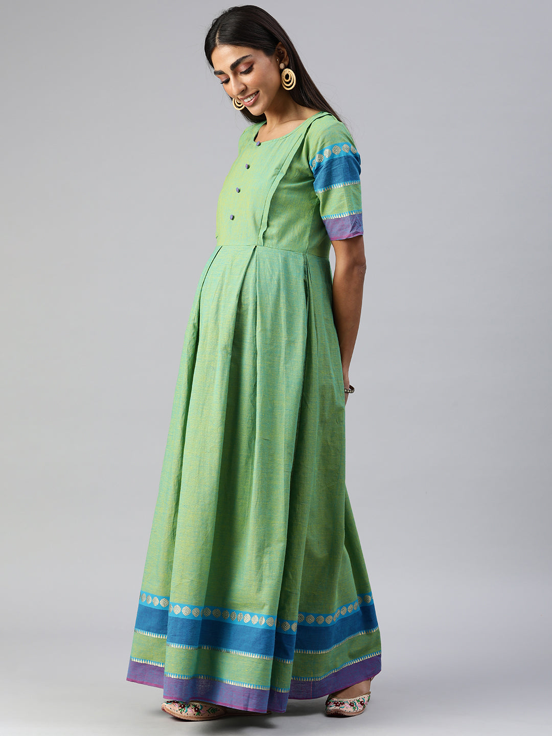 EDISHNAL Women A-line Green Dress - Buy EDISHNAL Women A-line Green Dress  Online at Best Prices in India | Flipkart.com