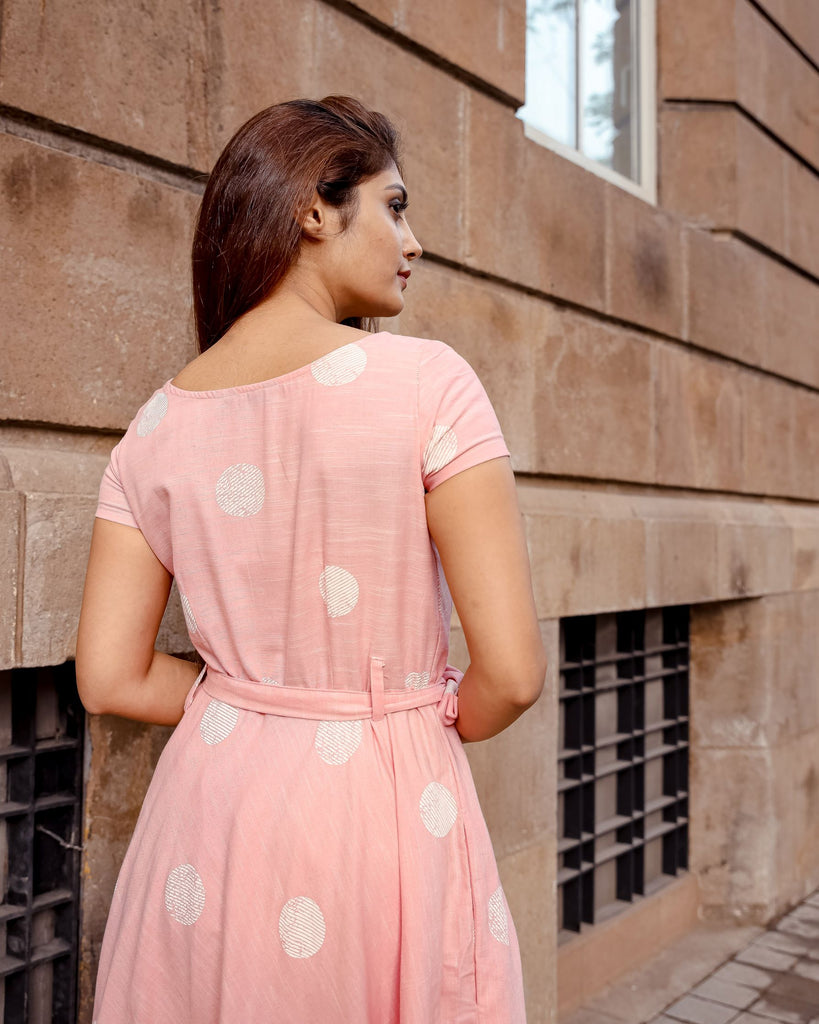 Polka Pink Midi Dress