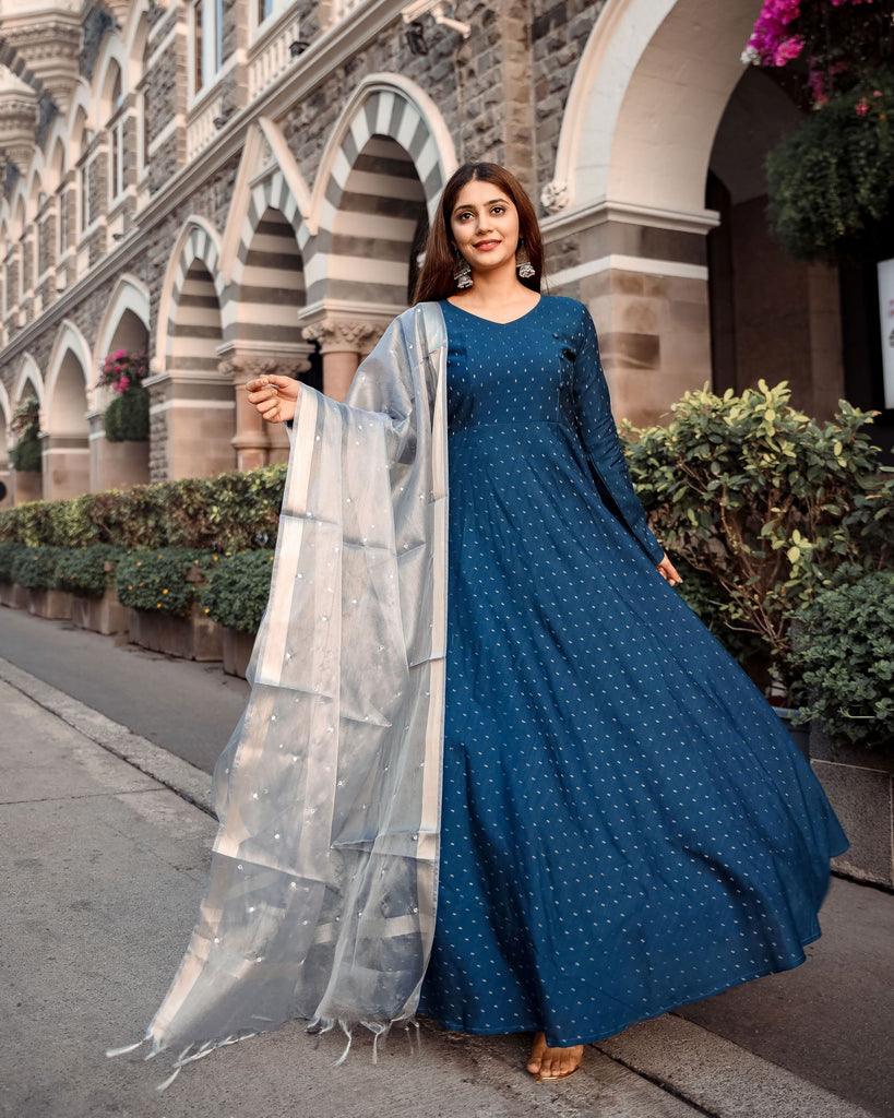Imaya Fit & Flare dress with Dupatta