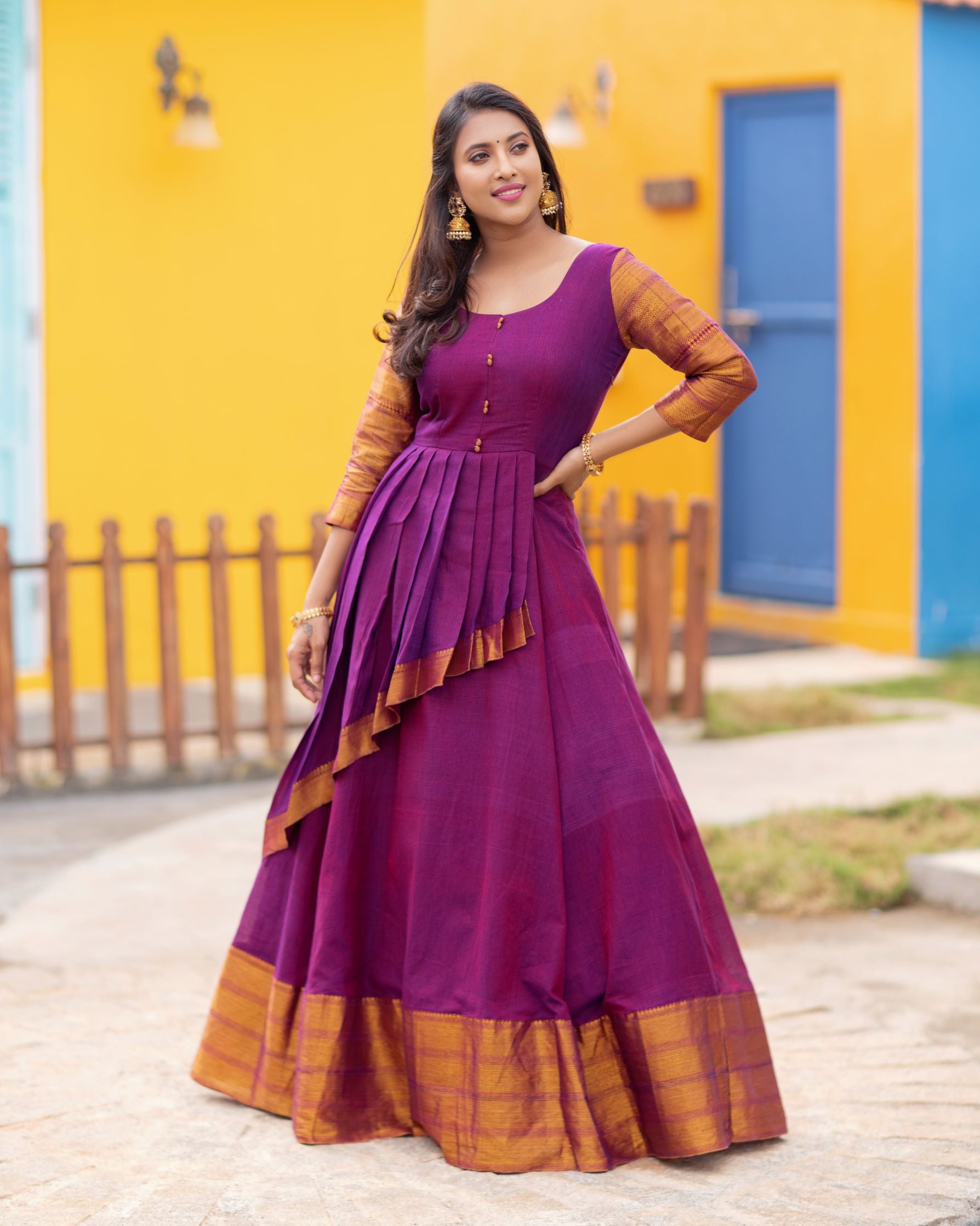 Long Dresses made out of old and Damaged Sarees LongDresses