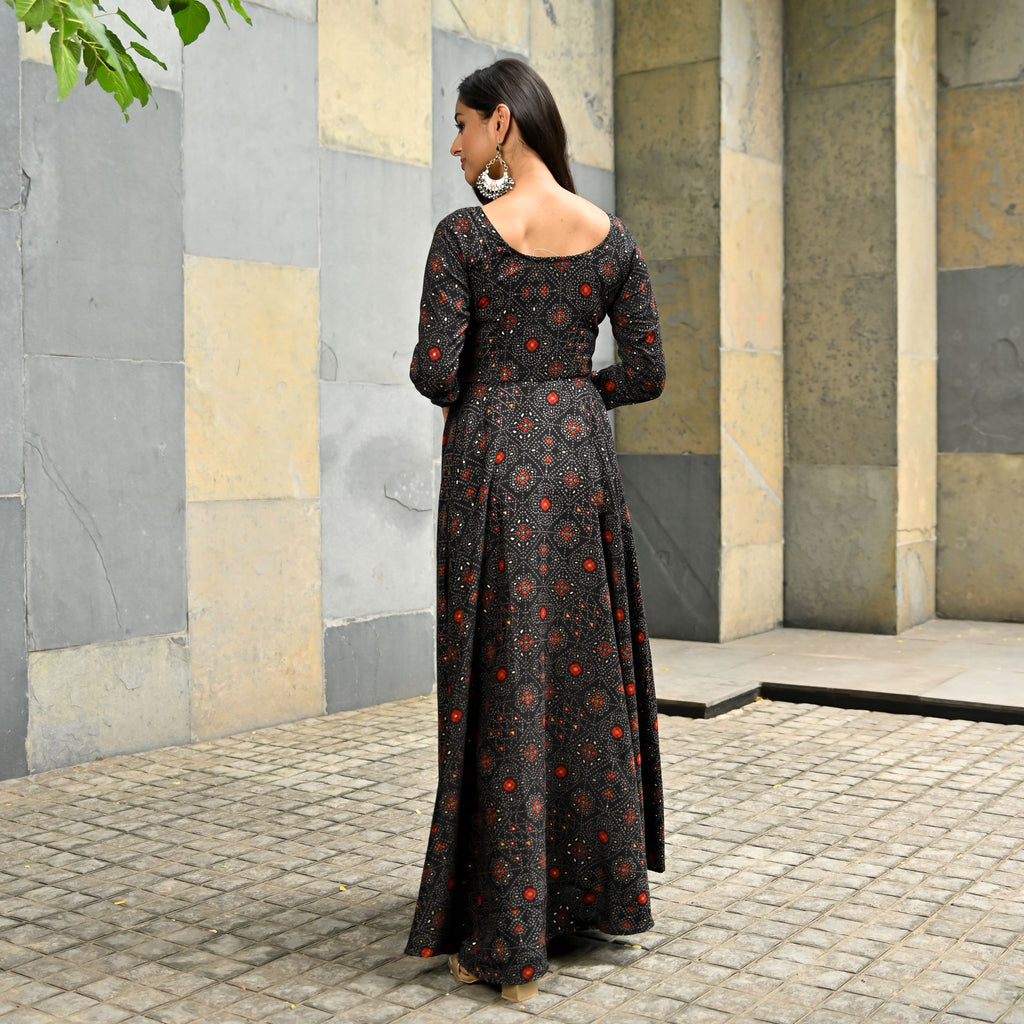 Saira Black Fit & Flare Dress
