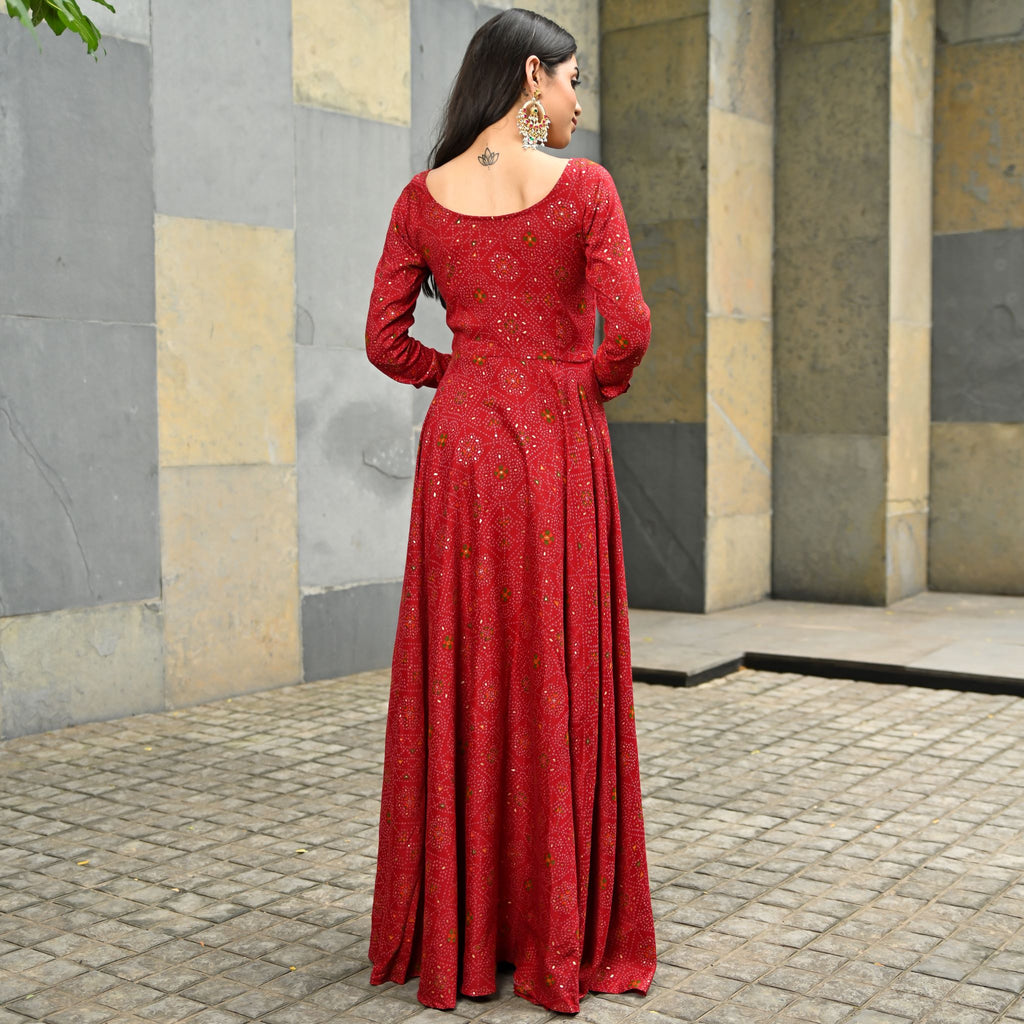 Saira Red Fit & Flare Dress