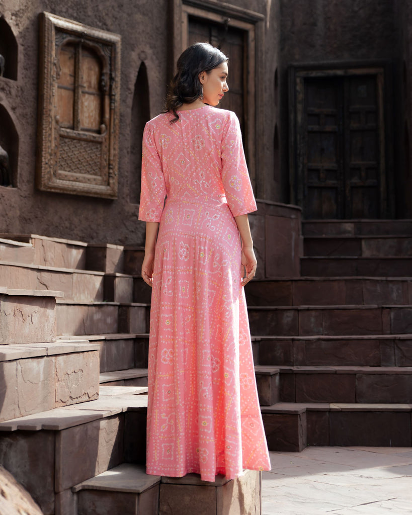 Saira Pink Fit and Flare Dress